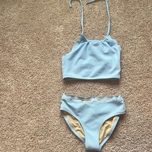 Sky blue two piece bathing suit, old navy.